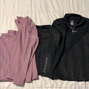 Mochara light purple and Black Quarter-Zip Tops girls equestrian riding sets